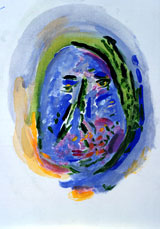 《顔曼荼羅シリーズ　無題》アクリル・カンヴァスボード ,22.8×15.8cm,2003-2005,作家蔵,撮影：斎藤さだむ