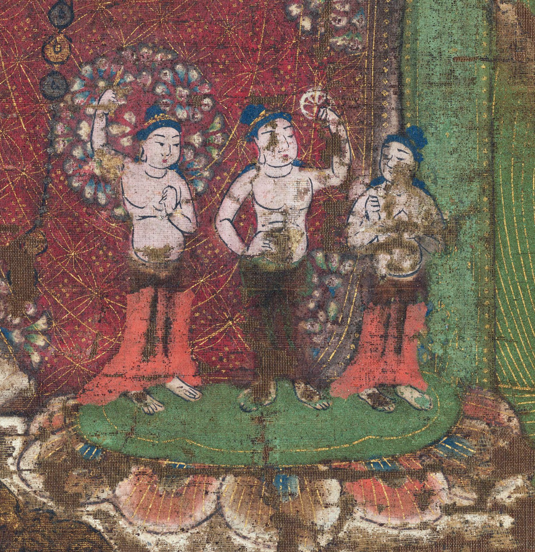 平安時代★12世紀 普賢菩薩 古仏画『普賢菩薩 』国宝仏画　画芯　掛軸・紙本90×60cm 鉱物顔料　絹本着色★希少品