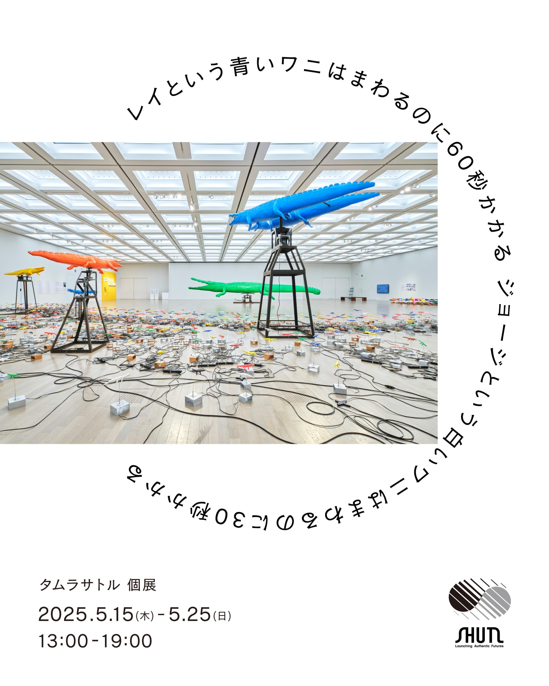 タムラサトル個展「レイという青いワニはまわるのに60秒かかるジョージという白いワニはまわるのに30秒かかる」